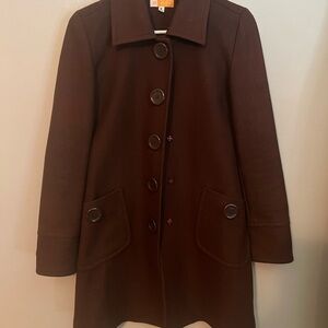 Anthropologie Tulle Wool Blend Peacoat